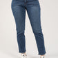 "Ab"solution High Rise Cascading Embroidered "D" Slim Straight Jean