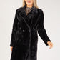 Faux Fur Double Breasted Longline Coat