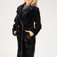 Faux Fur Double Breasted Longline Coat