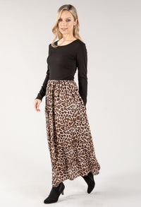 Leo Print Contrast Maxi Dress