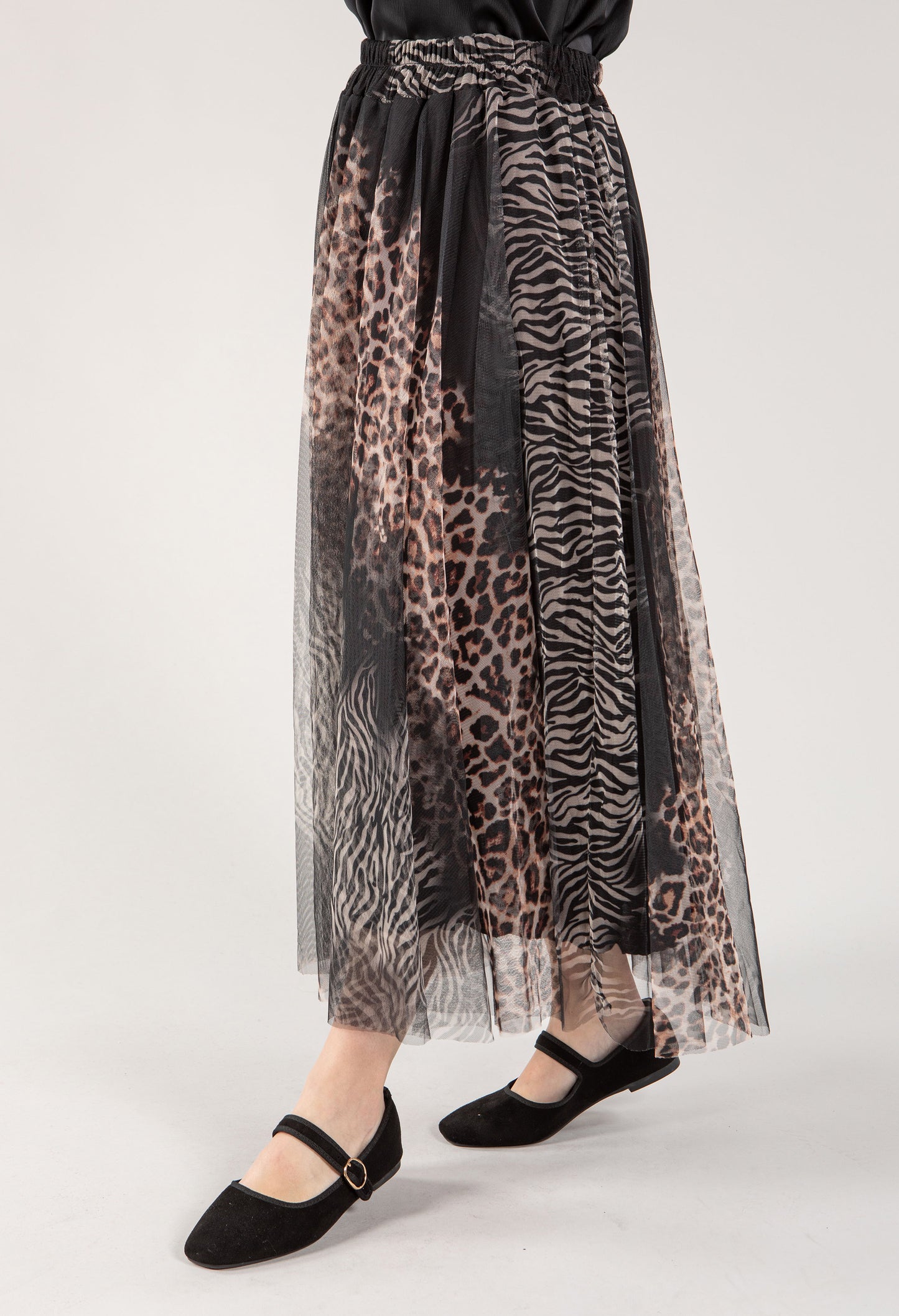 Animal Print Tulle Skirt