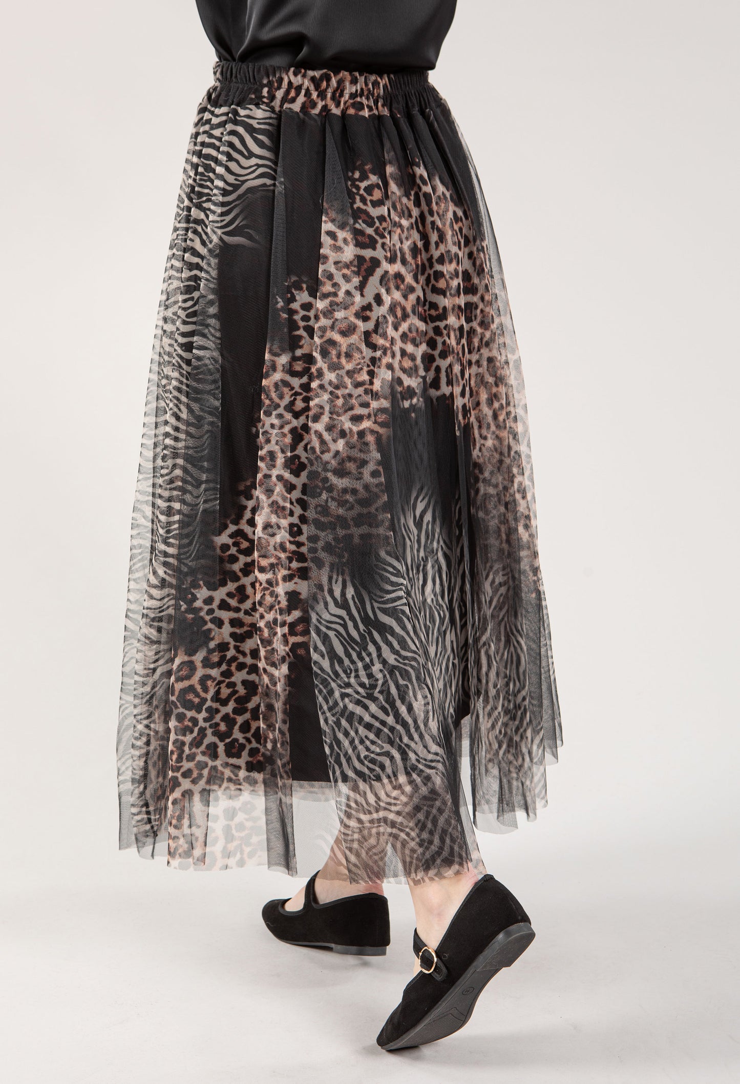 Animal Print Tulle Skirt