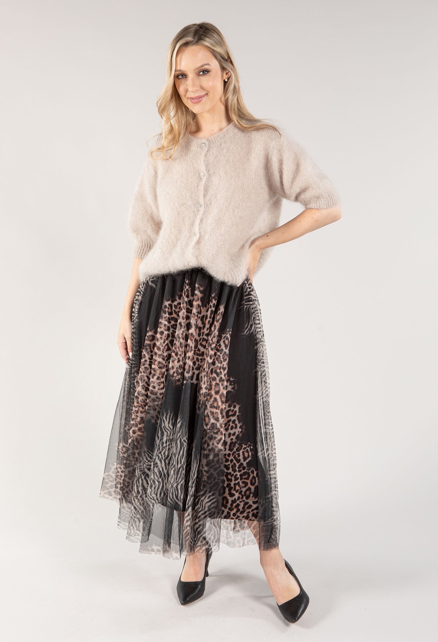 Animal Print Tulle Skirt