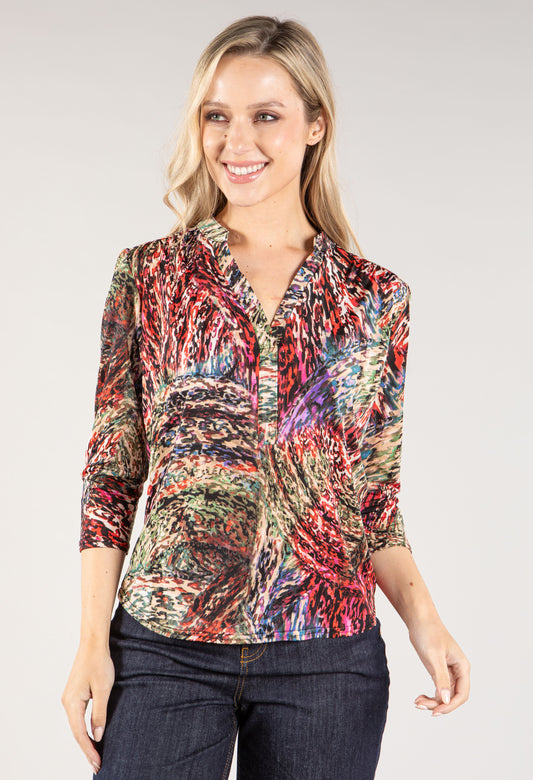 Abstract Animal Print Top