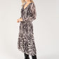 Abstract Zebra Print Plisse Pop Over Dress