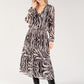 Abstract Zebra Print Plisse Pop Over Dress