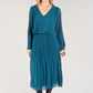 Plisse Pleated Long Sleeve Pop Over Dress