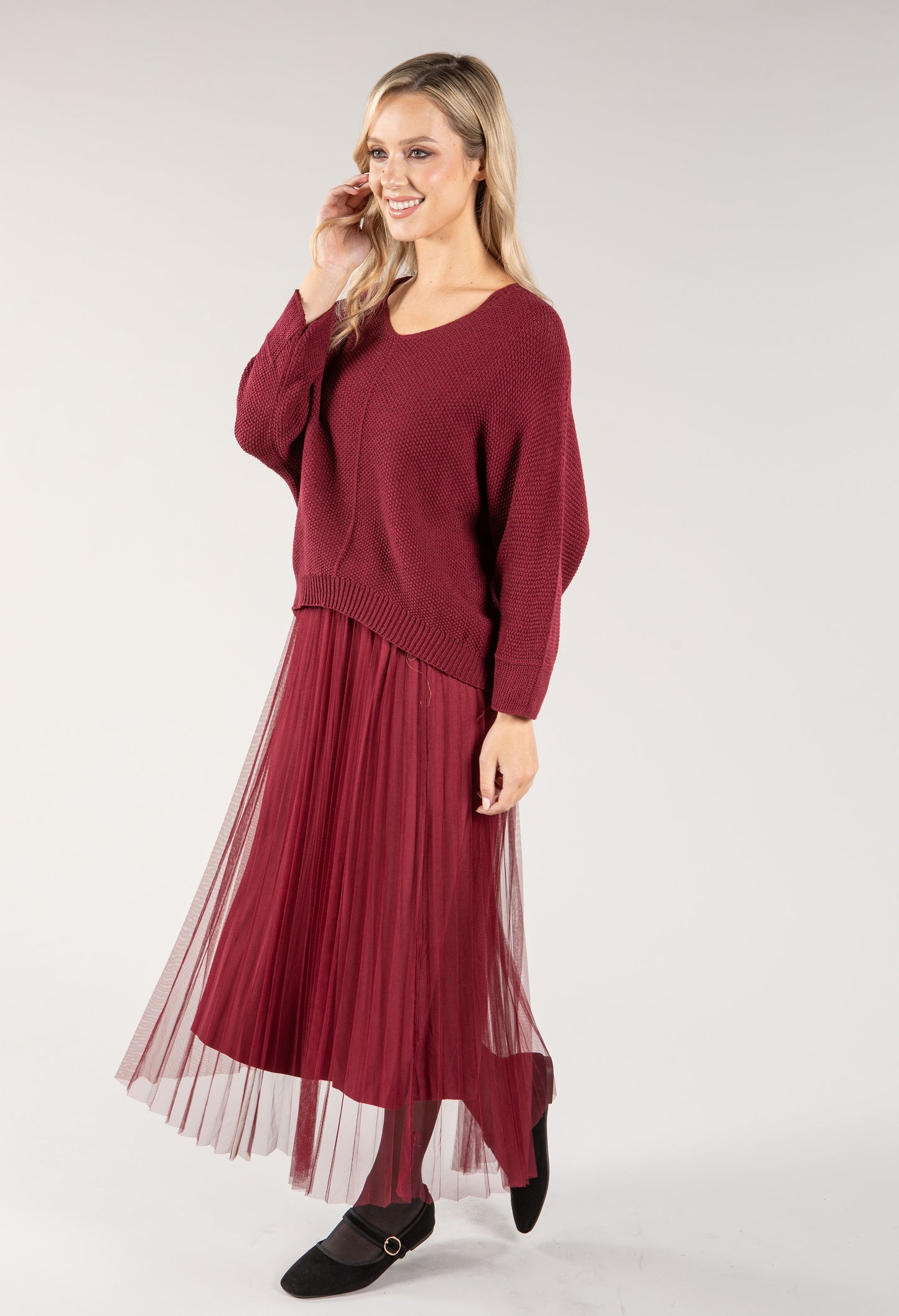 Knit Pop Over Tulle Dress