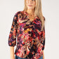 Abstract Print V Neck Top