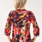 Abstract Print V Neck Top