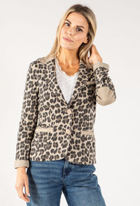 Single Breast Soft Leo Print Blazer