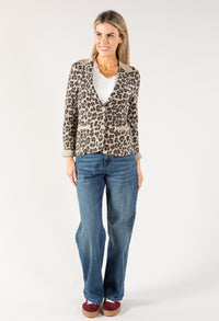 Single Breast Soft Leo Print Blazer