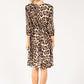 Buttoned V Neck Leopard Print Dress