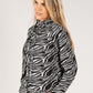 Zip Up Zebra Knit Hoodie