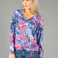 Fine Knit Floral Print Top