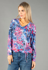 Fine Knit Floral Print Top