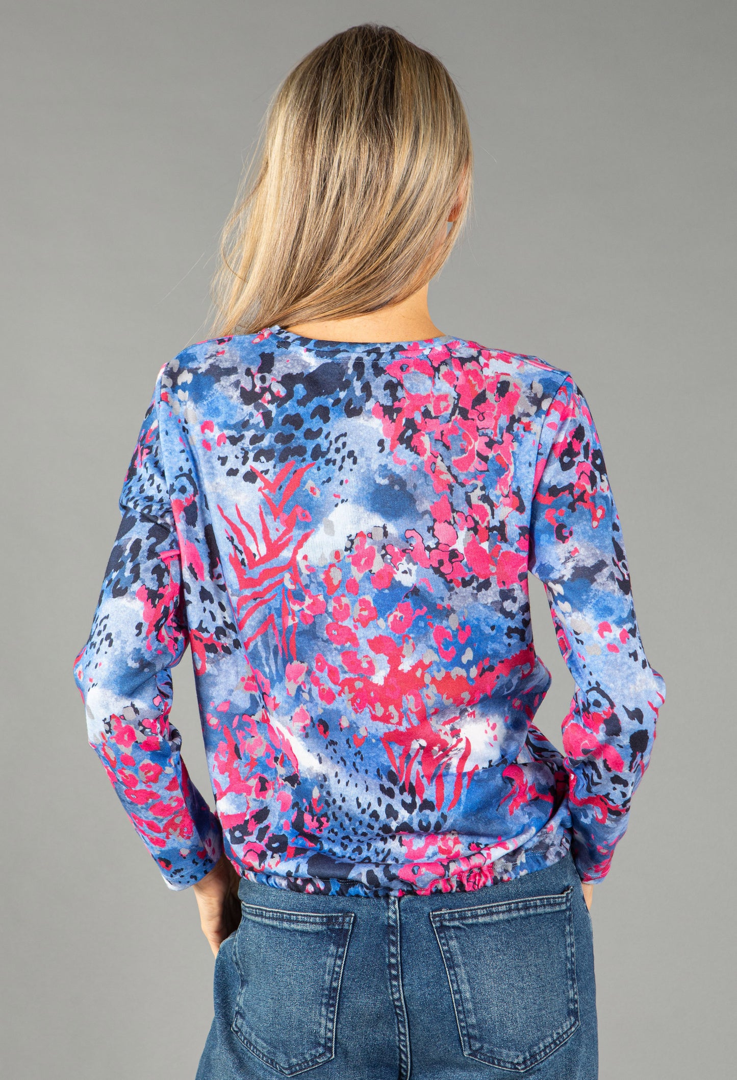 Fine Knit Floral Print Top