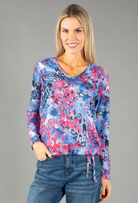 Fine Knit Floral Print Top