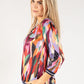 Colour Mix V Neckline Silk Feel Top