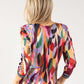 Colour Mix V Neckline Silk Feel Top