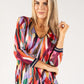 Colour Mix V Neckline Silk Feel Top