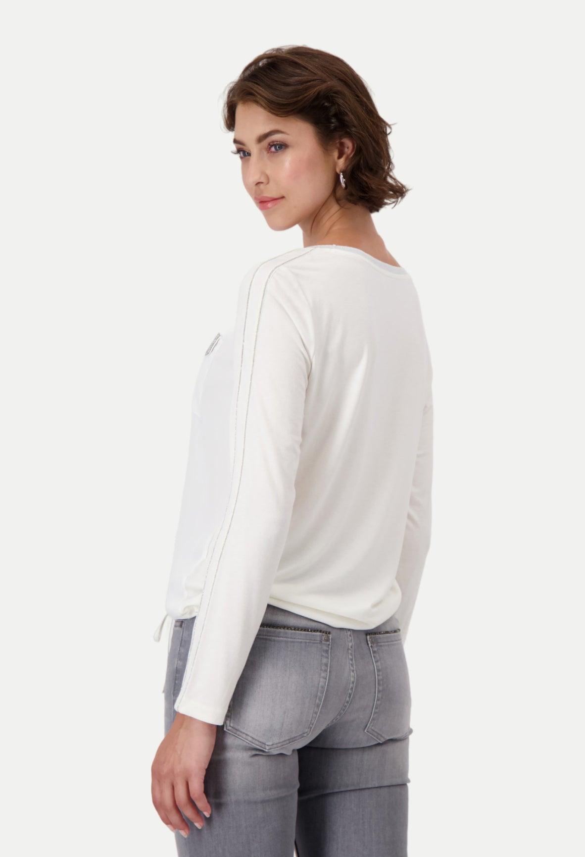 Tie Wait Top with Diamante Detail Pocket