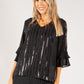 Sequin V Neckline Top