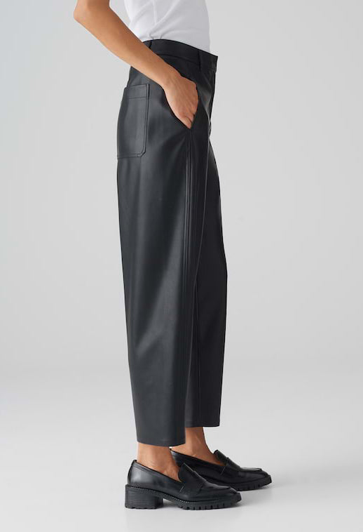 Tapered trousers MARUTO Relaxed in leather look