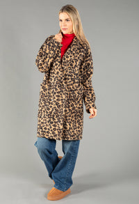 Leopard Print Boucle Coat