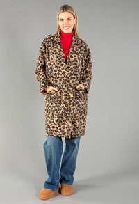 Leopard Print Boucle Coat