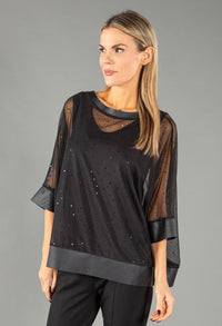 Sequin Detail Mesh Top