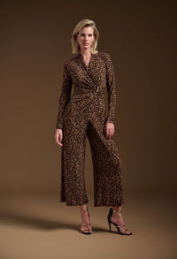 V-neck Animal Print Jumpsuit Style