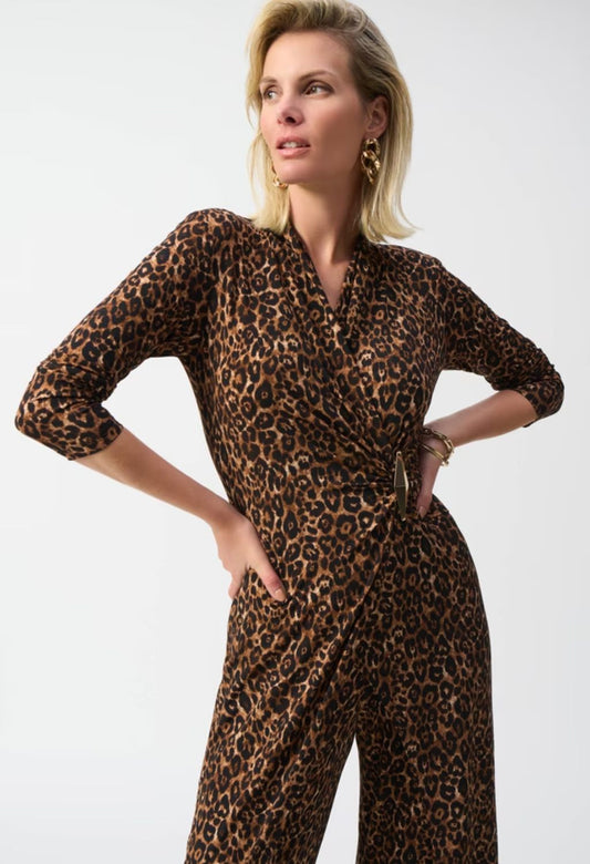 V-neck Animal Print Jumpsuit Style