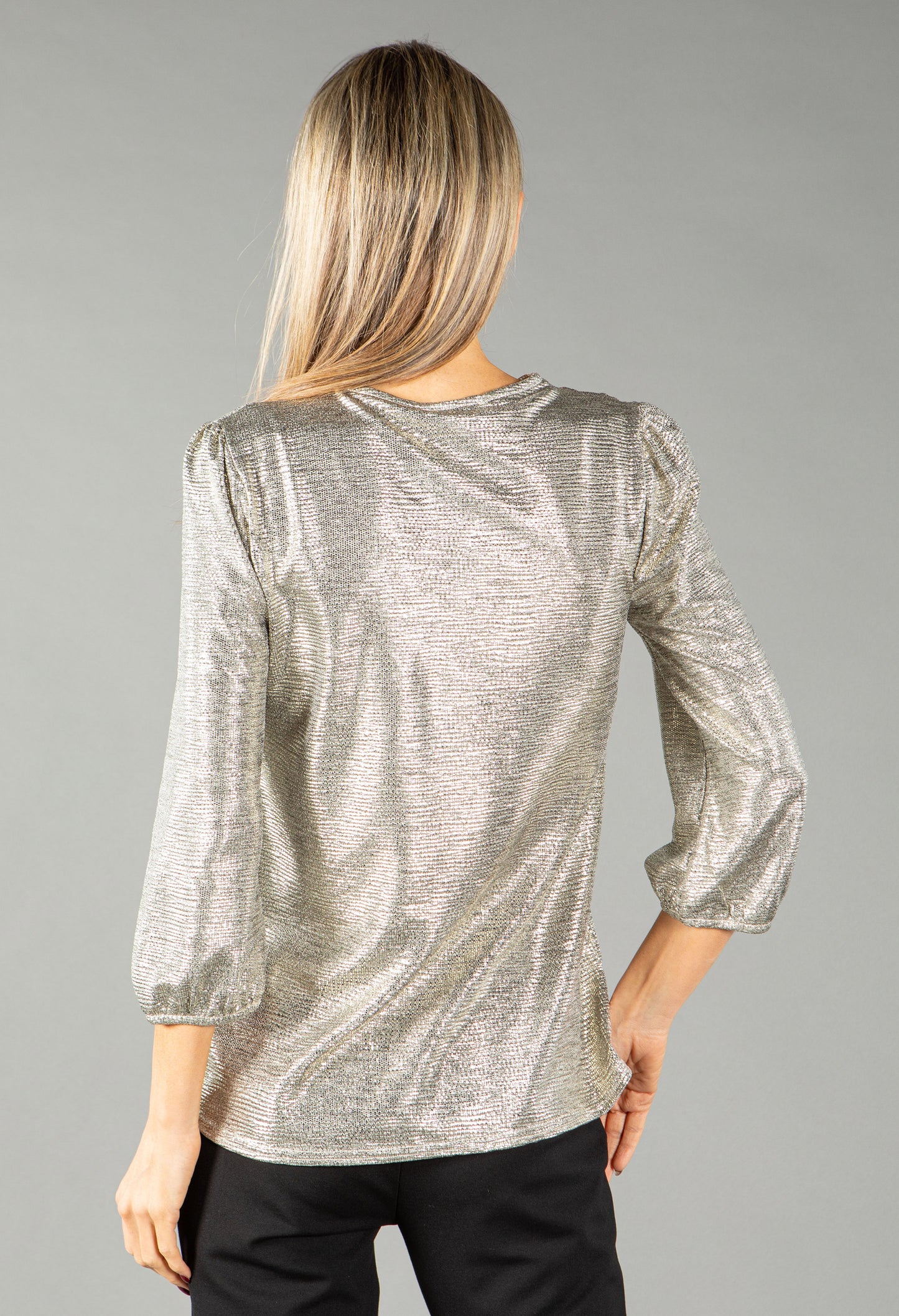 Gold Foil V Neckline Top