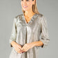 Gold Foil V Neckline Top