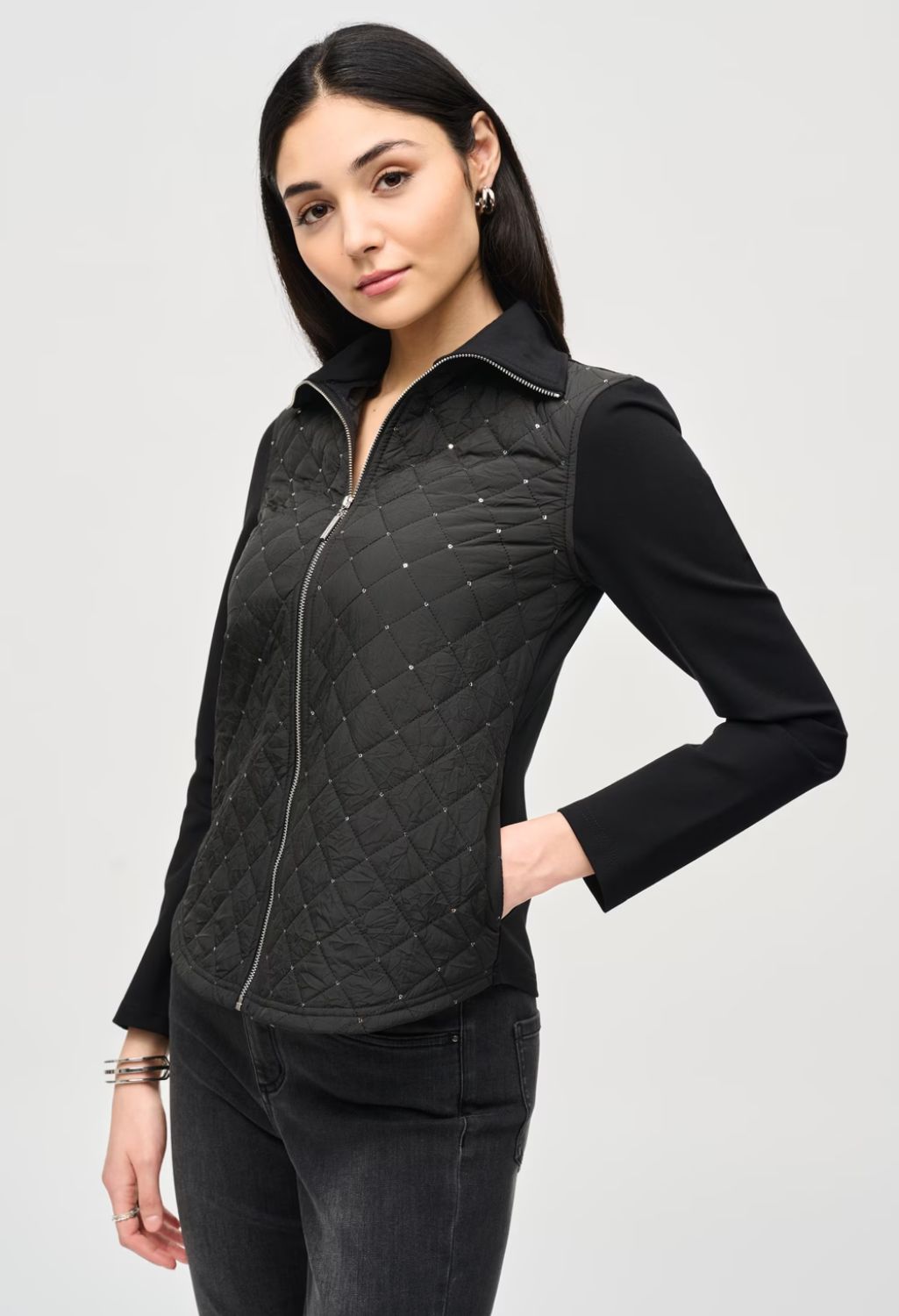 Sporty Sequined Zip Sweatshirt Style