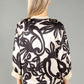 Swirl Print Satin Zip Up Jacket