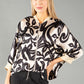 Swirl Print Satin Zip Up Jacket