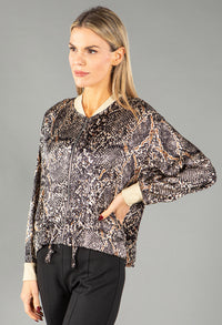 Snake Print Satin Jacket