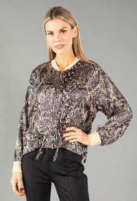 Snake Print Satin Jacket