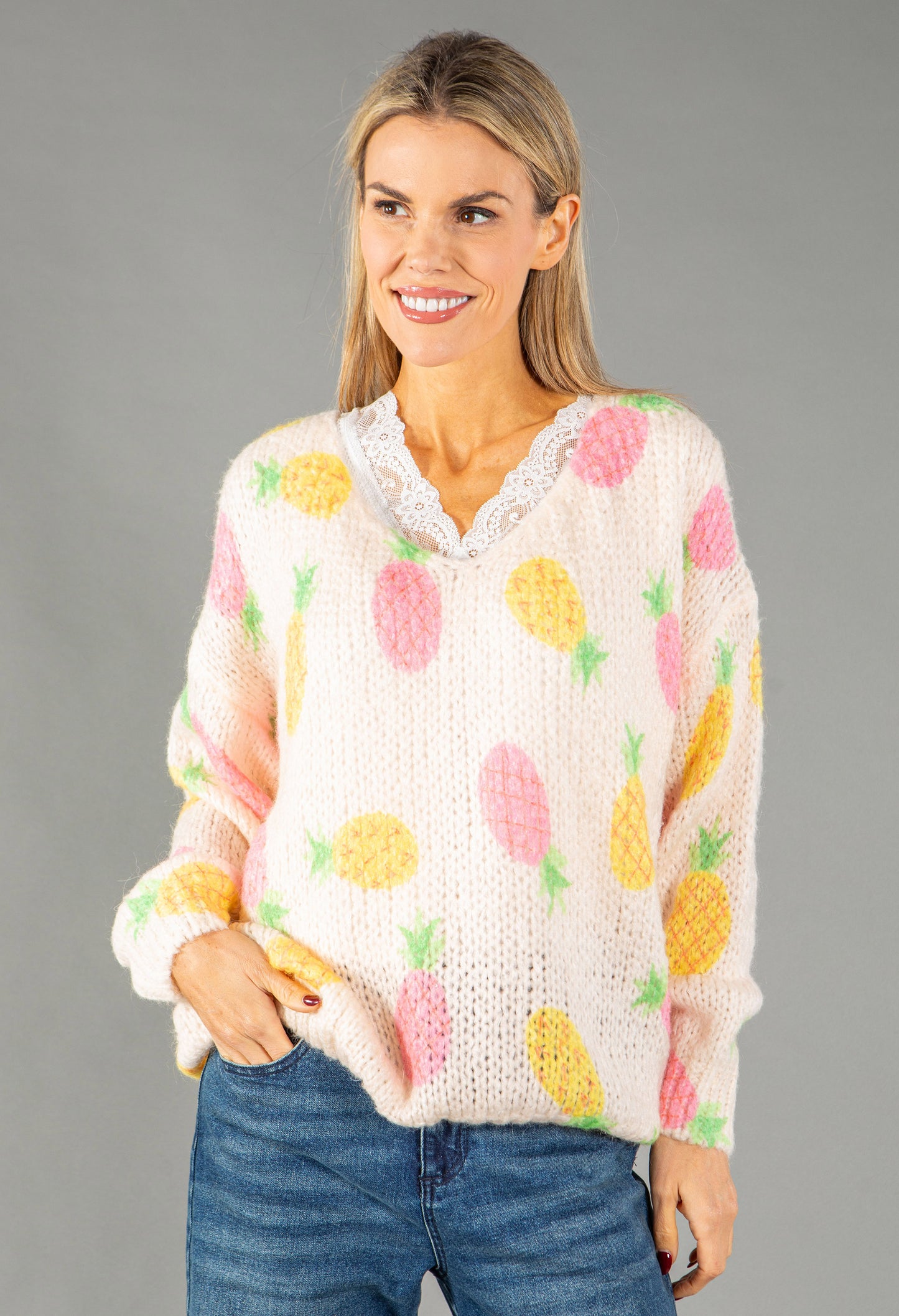 Pineapple Knit Pullover