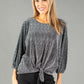 Lurex and Sparkle Front Tie Top