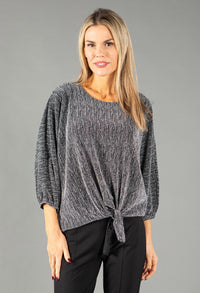 Lurex and Sparkle Front Tie Top