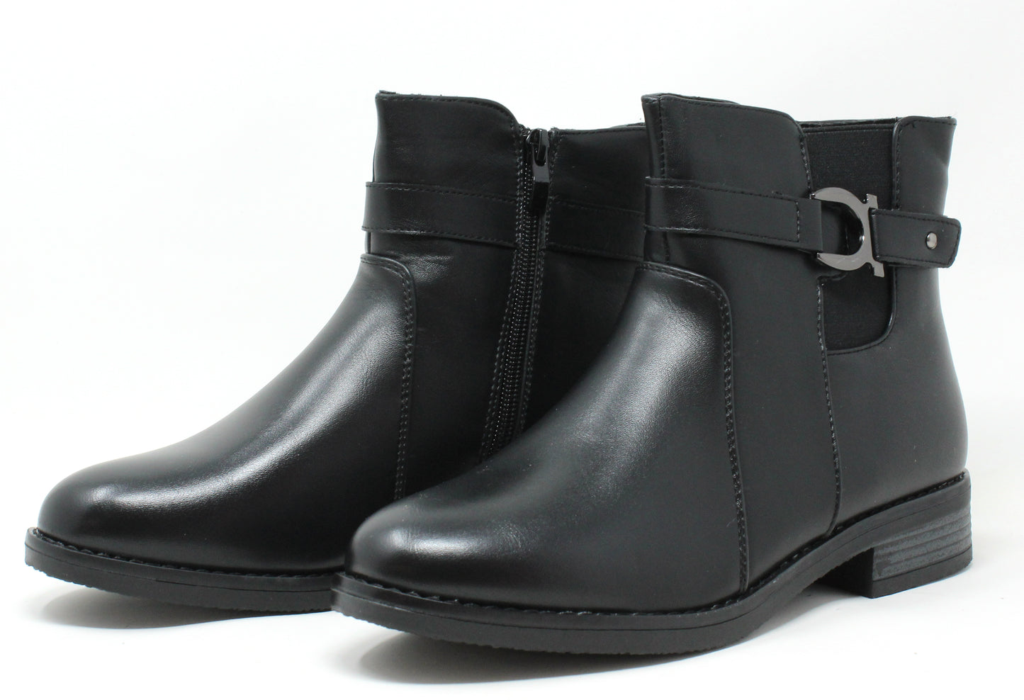 Steel Look Buckle Boot