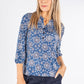 Floral Button Neckline Top