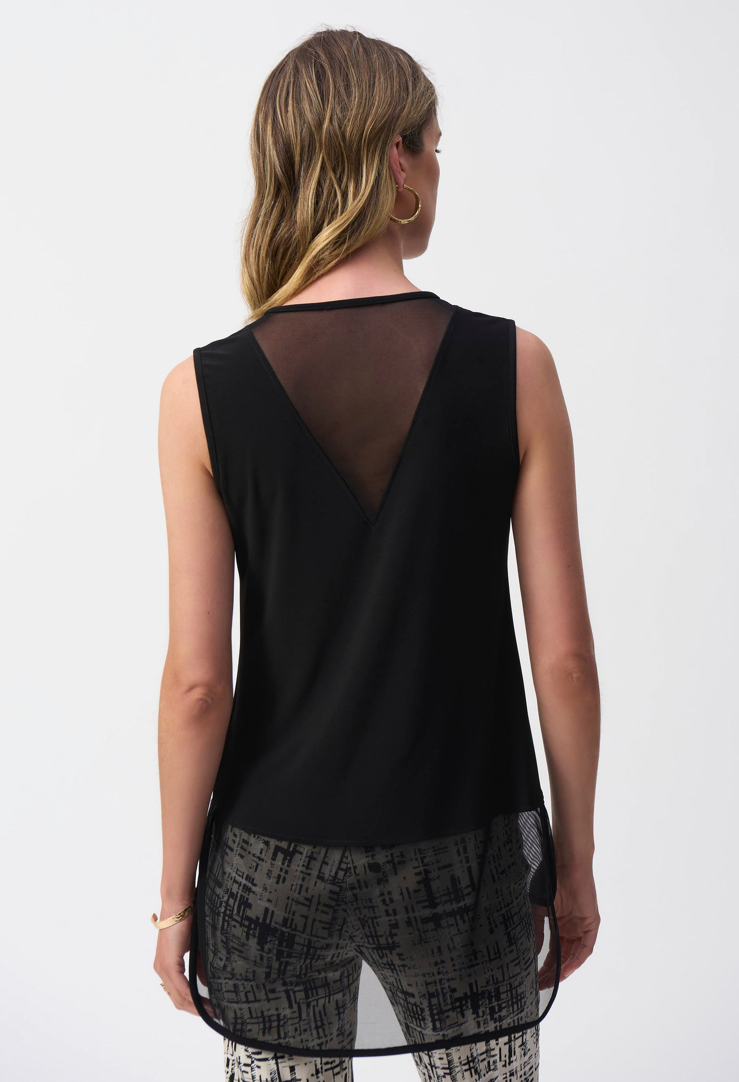 Mesh Panel Sleeveless Top