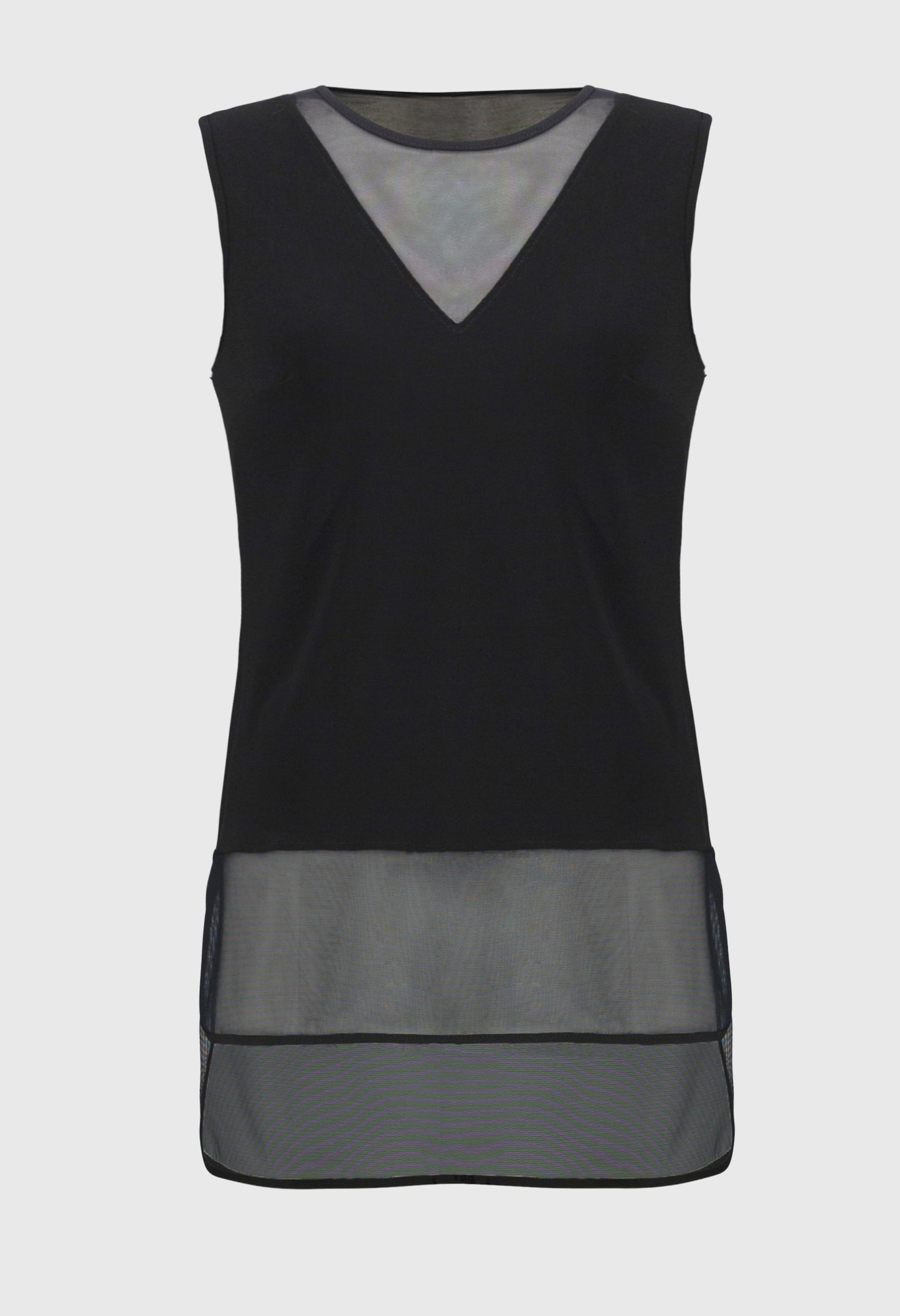 Mesh Panel Sleeveless Top