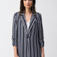 Stripe Print Boxy Blazer