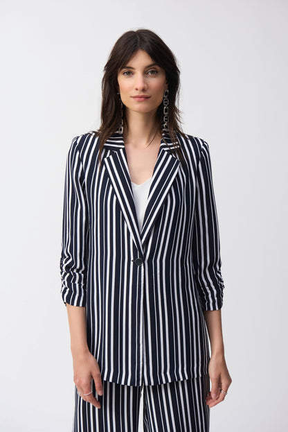 Stripe Print Boxy Blazer