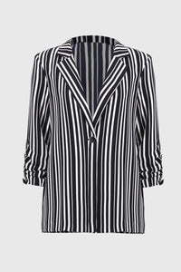 Stripe Print Boxy Blazer